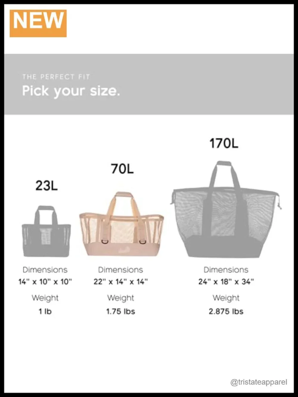Heavy-Duty Outdoor Tote Waterproof Marine-Grade Mesh Boat Bag 70L
